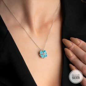 سنسال القلوب المغناطيسية التركواز