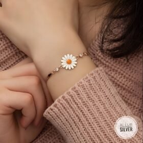 𝟵𝟮𝟱 𝗦𝘁𝗲𝗿𝗹𝗶𝗻𝗴 𝗦𝗶𝗹𝘃𝗲𝗿 𝗥𝗼𝘀𝗲 𝗚𝗼𝗹𝗱 𝗦𝘂𝗻𝗳𝗹𝗼𝘄𝗲𝗿 𝗕𝗿𝗮𝗰𝗲𝗹𝗲𝘁