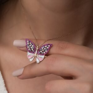 Pink Butterfly Necklace