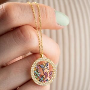 Butterflies And Blooming Necklace