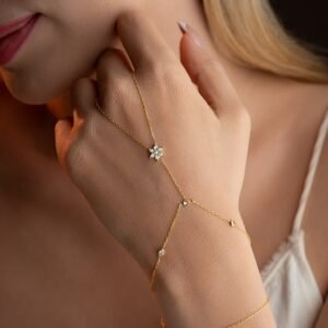 Sparkle Flower Hand Bracelet