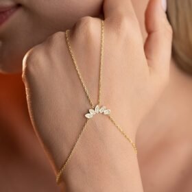 Golden Crown Hand Bracelet